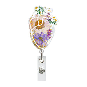 Transparent Purple Flower Heart