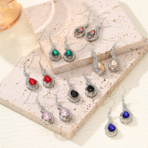 Wholesale Colorful Zirconia Personalized Colorful Rhinestone Tassel Long Earrings