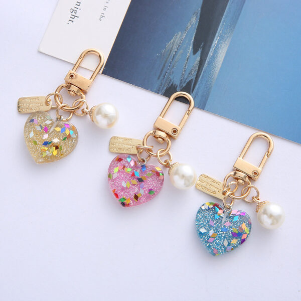 Wholesale Acrylic Pearl Love Keychain