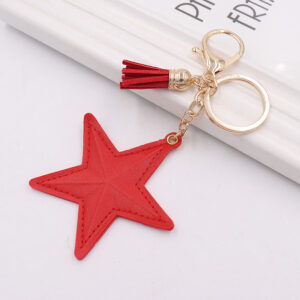 Red / 7cm five-pointed star (golden chain Buckle)
