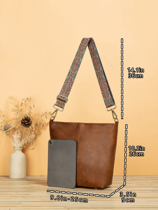 Wholesale of Large Capacity Retro Wide Shoulder Straps, Soft Leather Crossbody Shoulder Bags