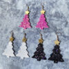 Wholesale Christmas Glitter Gretel Leather Acrylic Earrings