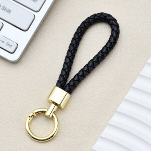 Green light gold-black / Spring ring braided buckle