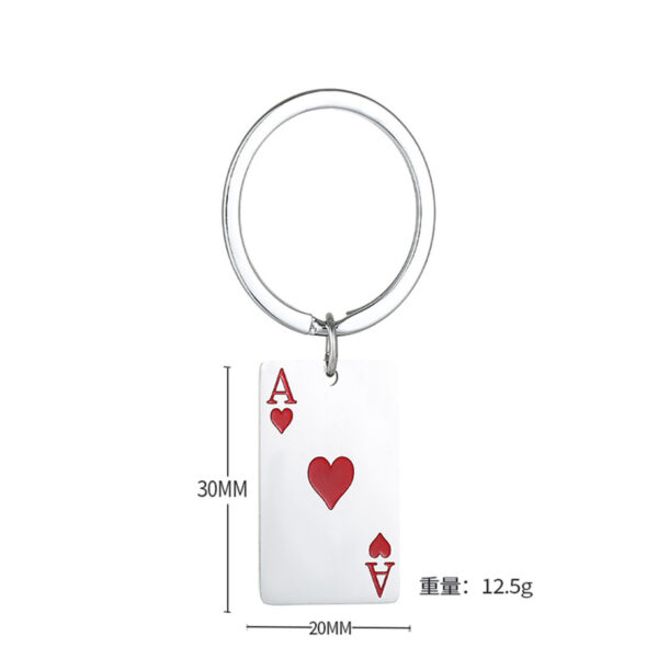 Wholesale Stainless Steel Playing Card Ace of Spades Ace of Hearts Keychain