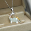Wholesale Opal Dinosaur Alloy Necklaces