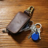 Wholesale Cowhide Waist Hanging Portable Zipper Storage Bag Leather Keychain