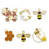 Wholesale 1 Drop Oil Alloy Yellow Simulation Cute Cartoon Bee Hive Pendant DIY Pendant