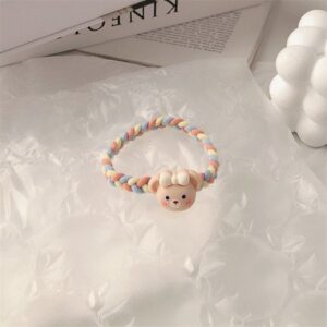 Braided rubber band bear head