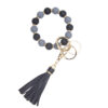 Wholesale Colorful Silicone Bead Tassel Beaded Wrist Keychain