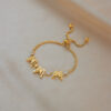 Wholesale Vintage Gold Titanium Steel Pull-out Three-dimensional Butterfly Bracelet
