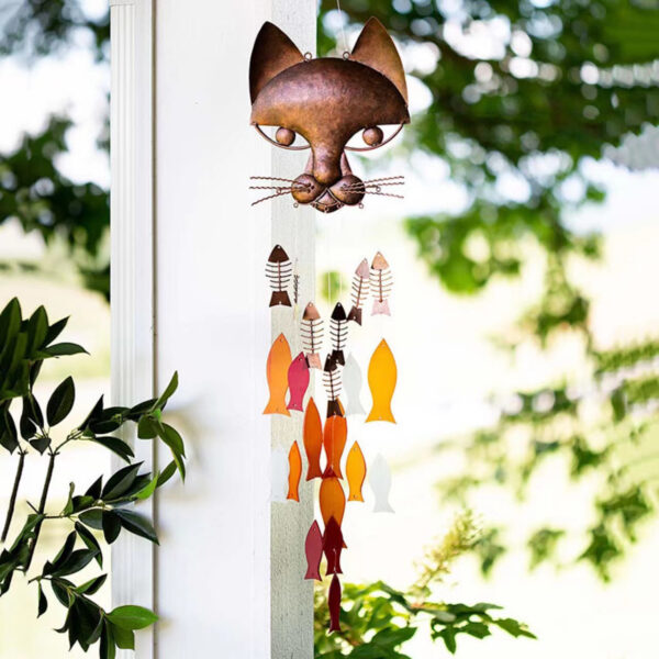 Wholesale Metal Cat Fish Wind Chime Pendant