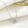 Wholesale Diamond Inlaid Square Sterling Silver Necklaces