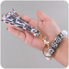 Wholesale Silicone Leopard Print Beaded Wrist Keychain