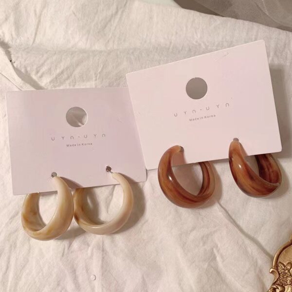 Wholesale S925 Silver Needle Acrylic Geometric C Shape Earrings