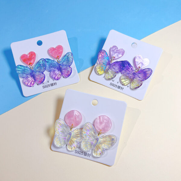 O1CN01PHwcDV2BSrDgJJCFz_2210951808338-0-cib Wholesale s925 Silver Needle Acrylic Colorful Butterfly Earrings