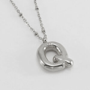 Steel color letter Q (with chain)