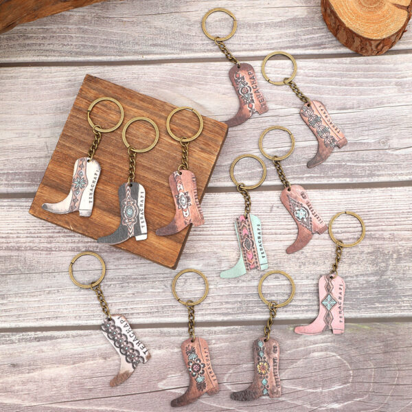 Wholesale of Zinc Alloy Keychains for Western Style Boots