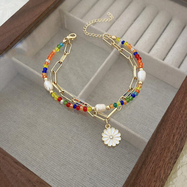 Wholesale Jewelry Daisy Multicolored Rope Alloy Bracelet