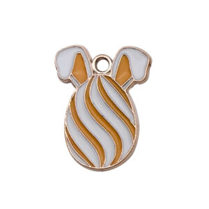 1 yellow striped egg 17x22mm-1.5g-18598 / Drip Easter Series