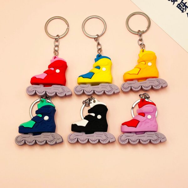 Wholesale Simulation Roller Skates PVC Soft Plastic Creative Key Chain