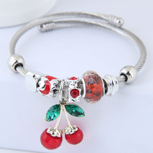O1CN01PKrWpL1NsIIqPLvtQ__2209134591625-0-cib Wholesale Stainless Steel Open Cherry Crystal Beaded Bracelet