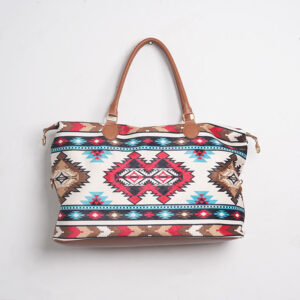 Wholesale PU Aztec Ethnic Style Portable Crossbody Bag with Cow Pattern Large Capacity Travel Bag