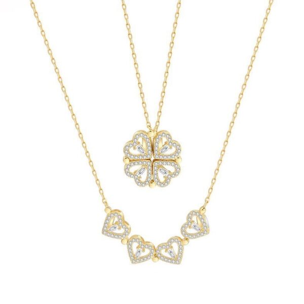 Wholesale Love Four-leaf Clover Stacking Necklace