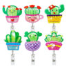 Wholesale Badge Reels Cactus Acrylic Quicksand Retractable Keychain