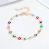 Wholesale Color Irregular Shape Peach Heart Round Drop Shape Alloy Anklets