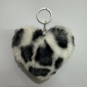 4 White background gray leopard print / 10cm leopard love (Silver single circle)