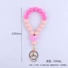 Wholesale DAD MOM Silicone Beaded Wrist Keychain