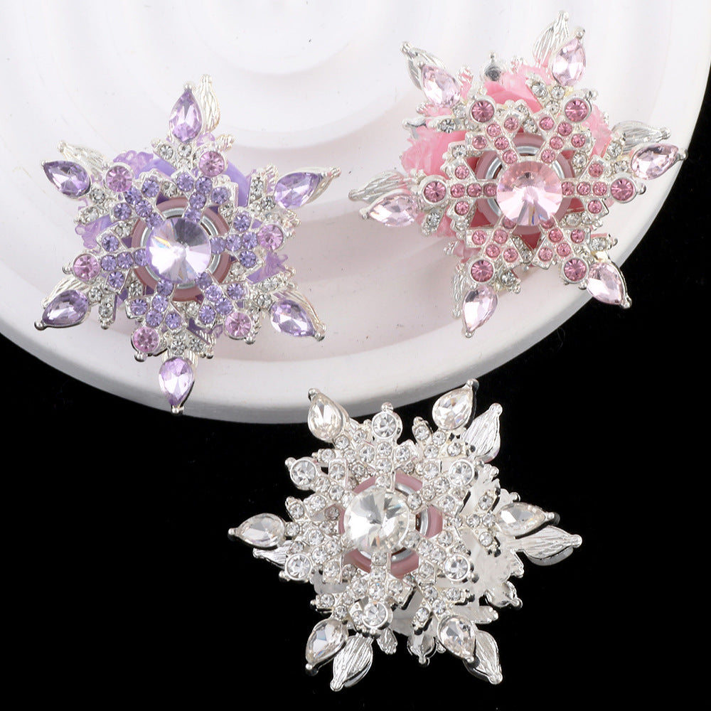 Wholesale Double-sided Snowflake Transfer Alloy Clay ill Ball Straight Hole Beads DIY Aessories
