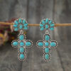 O1CN01PUHHZX1qyMeTs7pqD_2206372095564-0-cib Wholesale Western Style Vintage Cross Stitching Half Flower Inlaid Turquoise Earrings