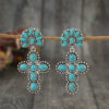 O1CN01PUHHZX1qyMeTs7pqD__2206372095564-0-cib Wholesale Western Style Vintage Cross Stitching Half Flower Inlaid Turquoise Earrings