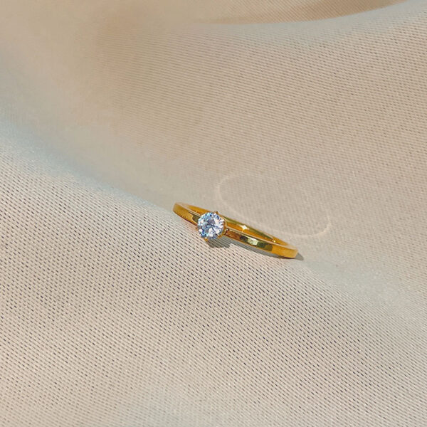 Wholesale Titanium Steel Six Prong Diamond Ring