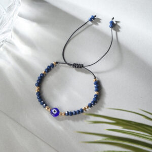 jsz130-shenlan-Devil's Eye Woven Bracelet Dark Blue