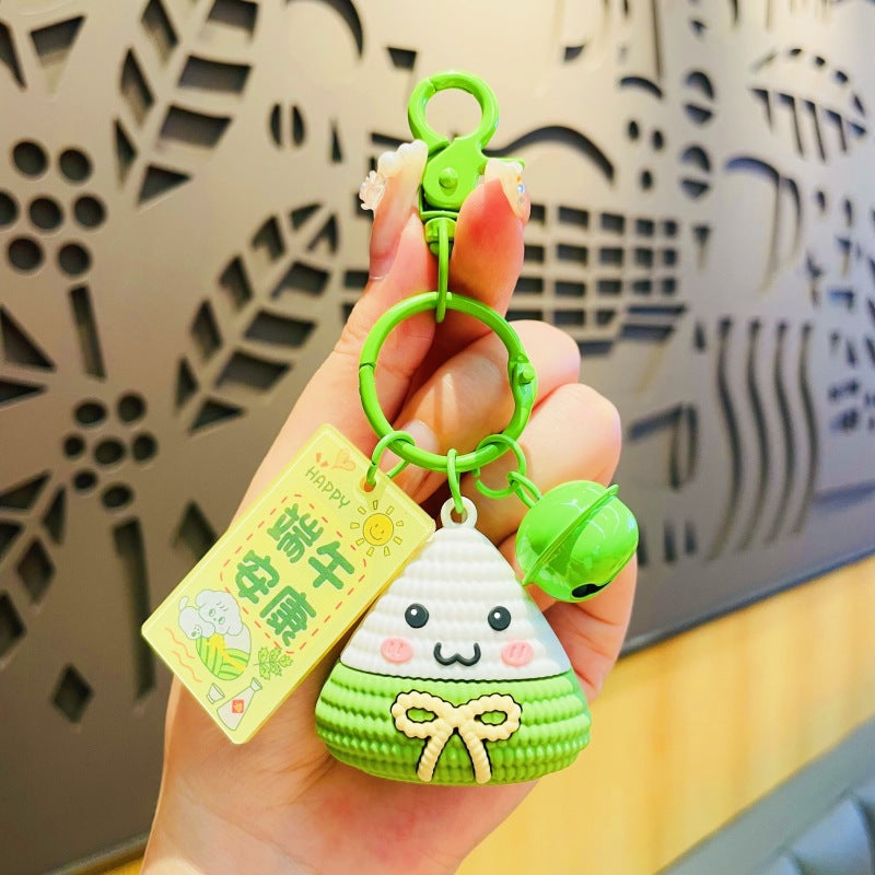 Wholesale agon Boat Festival Zongzi Silicone Keychain