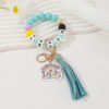 Wholesale Teacher Gift Colorful Silicone Beaded Wrist Keychain