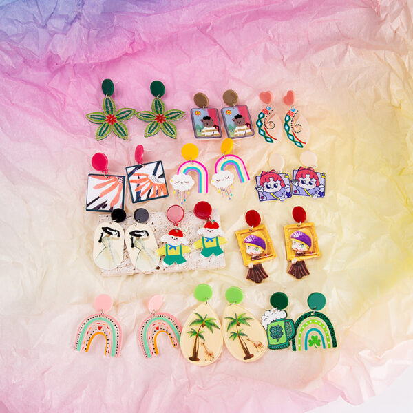 Wholesale Jewelry Cute Doll Cartoon Acrylic Earrings