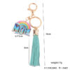 Wholesale Mother's Day Leather Tassel Rainbow Keychains