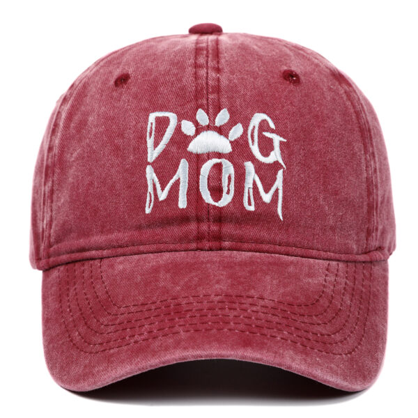 Wholesale DOG MOM Embroidered Cotton Washed Baseball Hat