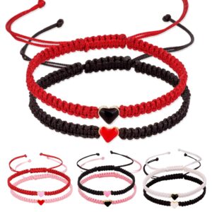 O1CN01PdG4mf1MFzlZveMuZ__2214711081406-0-cib Wholesale Valentine's Day Adjustable Heart Braided Color Rope Bracelet