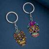 Wholesale Day of the Dead Skull Stainless Steel Keychains