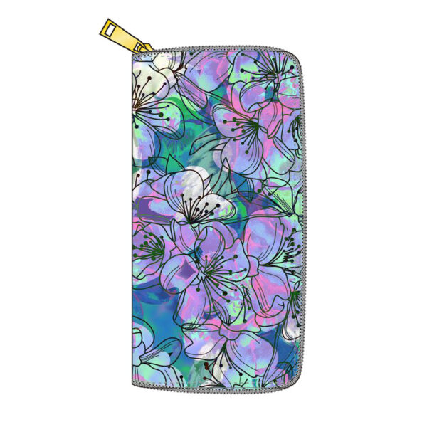 Wholesale Flower PU Long Zipper Wallet