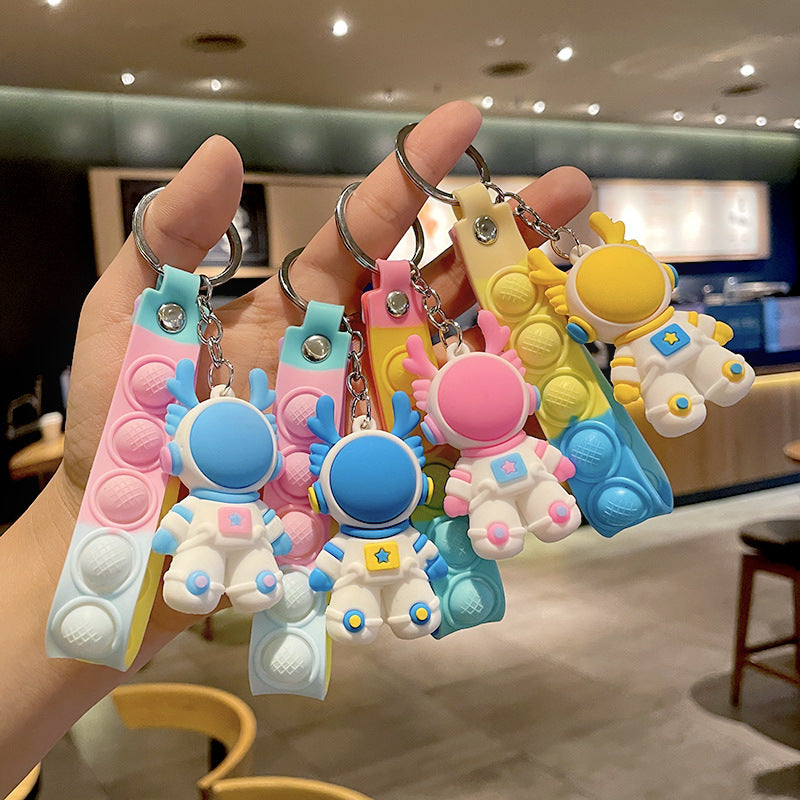 Wholesale PVC Space agon Leather Rope Keychains