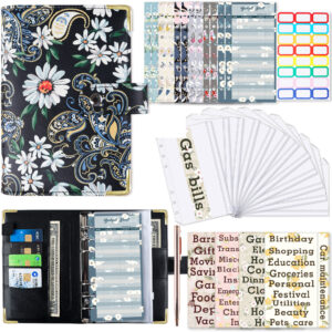 UV four-in-one button-daisy-black (zipper bag 12 small floral budget card 12 flower English stickers 4 24 stickers 1 rose gold pen 1)