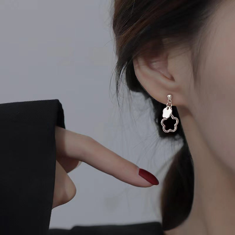 Wholesale Hollow Flower 925 Sier Needle Alloy Earrings