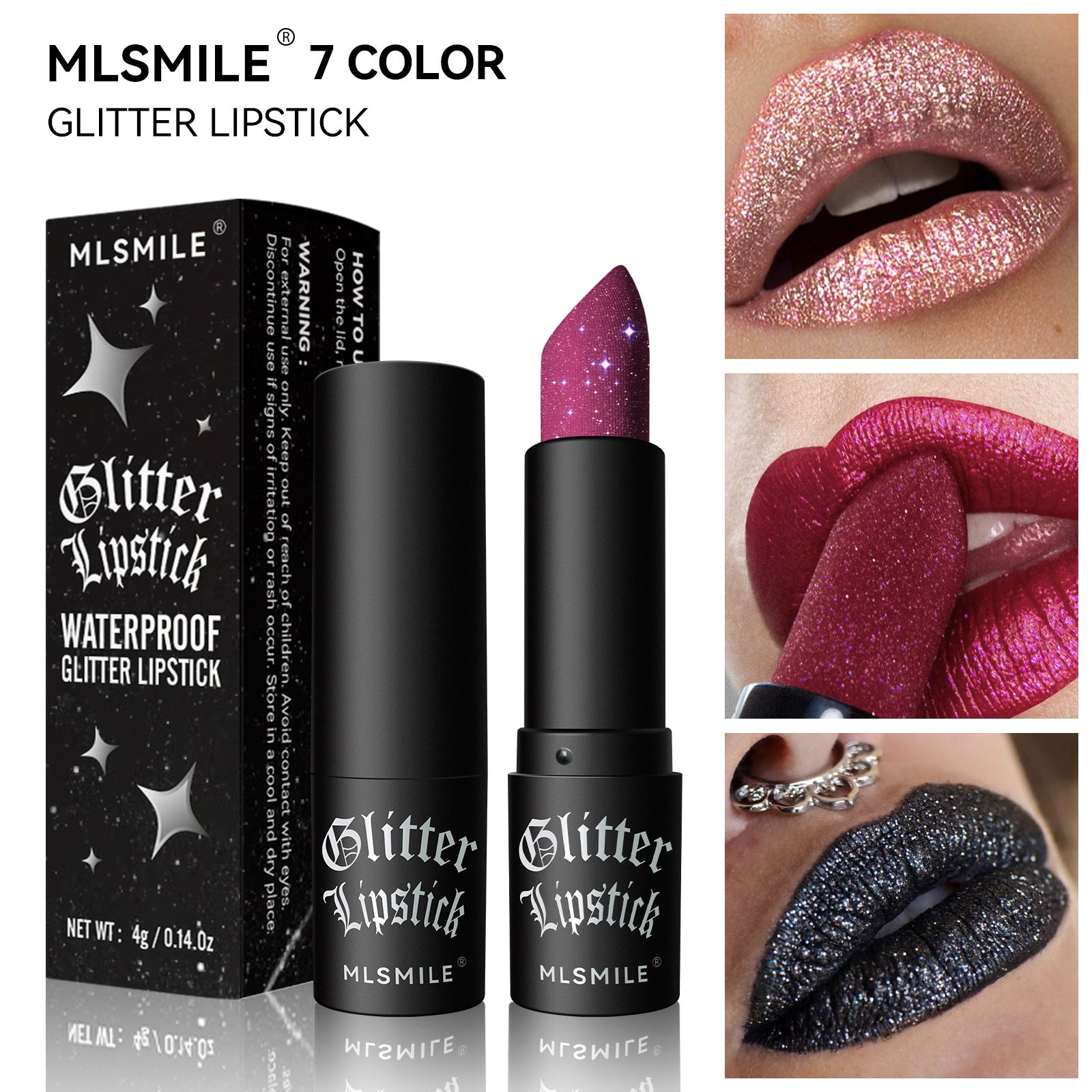 Wholesale MILE Non-stick Glass Matte Lipstick Flash Diamond Lipstick Dark Vampire Make