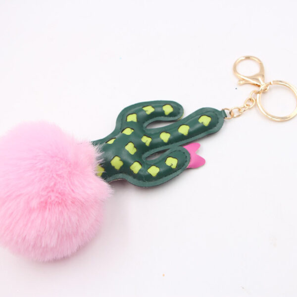 Wholesale Cactus Alloy Fur Ball Keychain