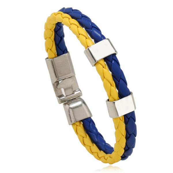 O1CN01Pl4M0l23CLwN7uUY7_954827219-0-cib Wholesale Woven Flag Flag Colors Leather Bracelet